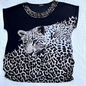 💐    PARIS PINK CHEETAH BLOUSE
